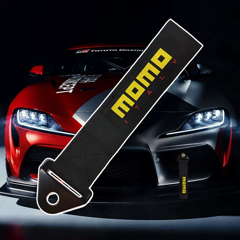 Автомобильный прицеп ремень черный JDM модифицированная буксировочная веревка передний бампер декоративная тяговая веревка трендовый декор