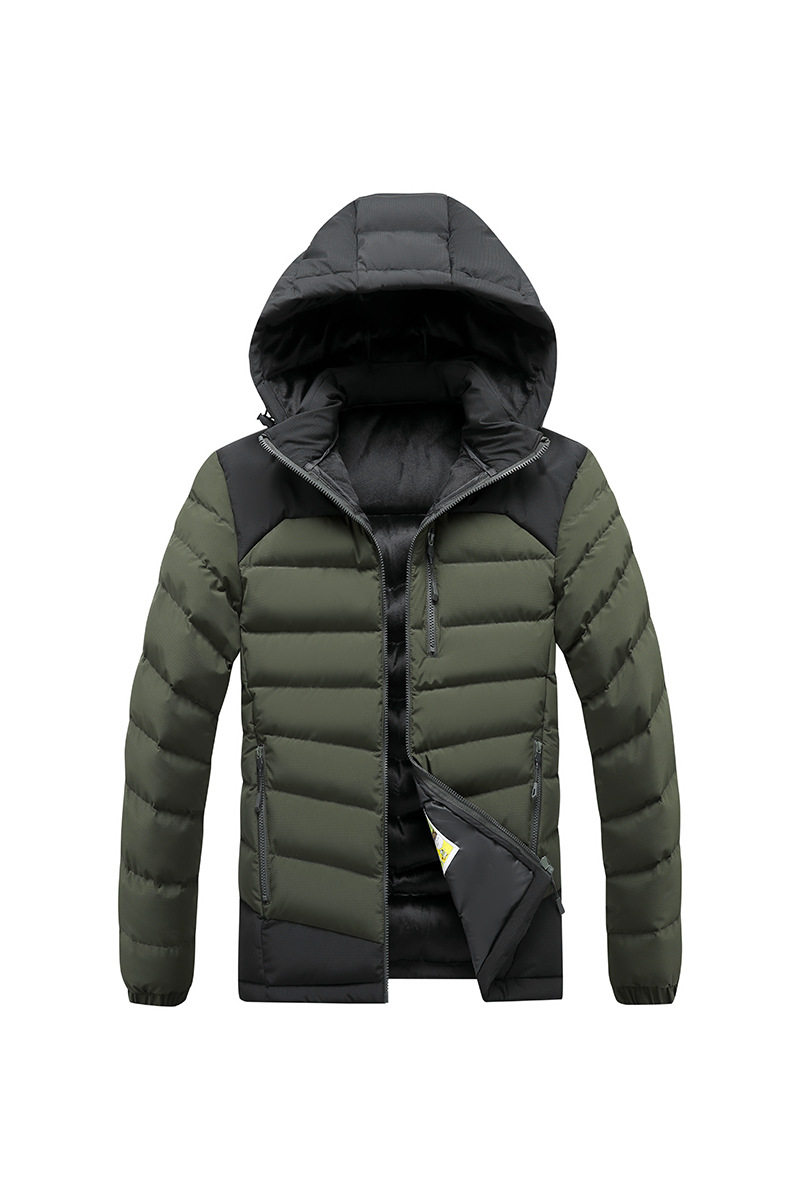 Rib Suit, Cotton-padded Coat For Men, Graphene Removable Cap, Thickened Contrasting Coat For Men_voghion.com
