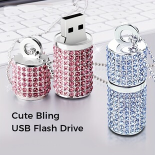 J 72191 Cylindrical Crystal Jewelry USB Drive ˮ��U�P �羳��