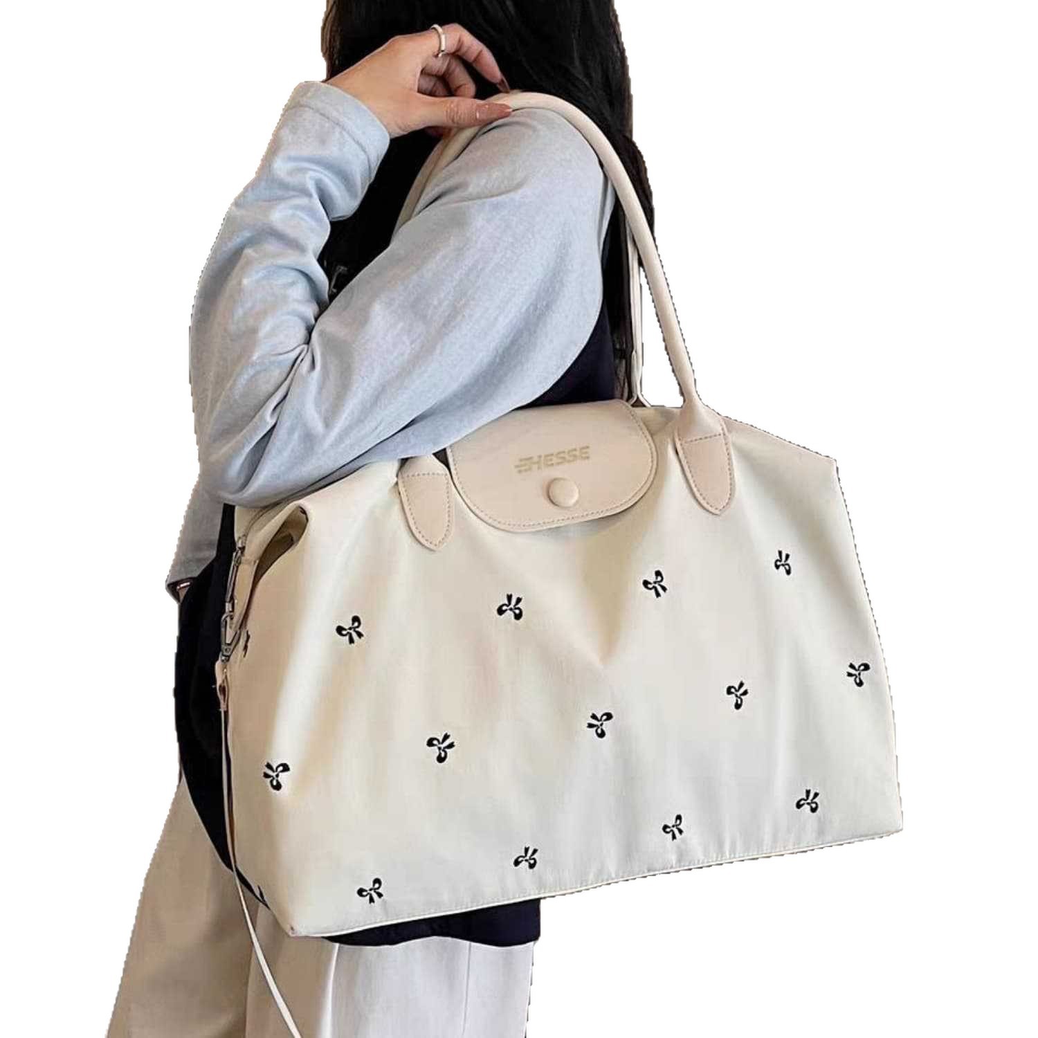 Bolsa de Boston bordada de gran capacidad de viaje de corta distancia acondicionamiento de forma física portátil bolsa de almacenamiento de bolsa
