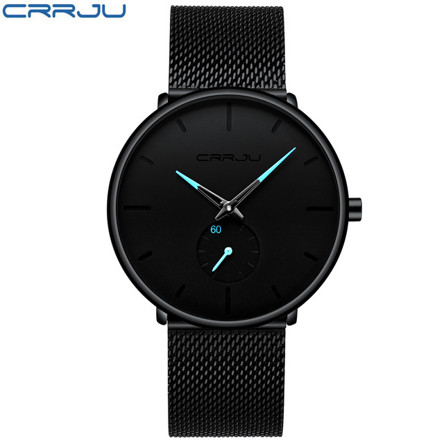 Crrju/Kajun 2150 Unisex Waterproof Watch Round Personalized Watch Couple Watch Watch Mesh Strap Watch