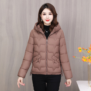 Cross-border 2024 New Winter Korean Style Hooded Short Thickened Down Cotton-padded Jacket Women's Loose Casual Bread Coat