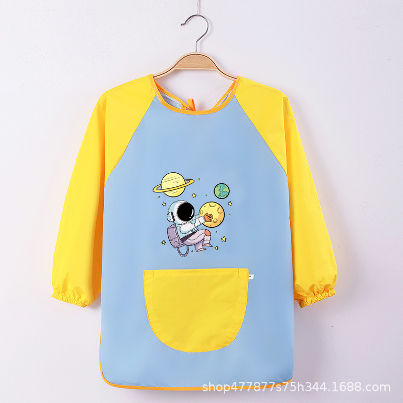 Abrigo DE LOS NIÑOS impermeable arte kindergarten pintura ropa publicidad inversa ropa impresa logo manga larga delantal vestido inverso