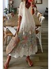 Cute long dress for leisure, European style, loose fit, V-neckline