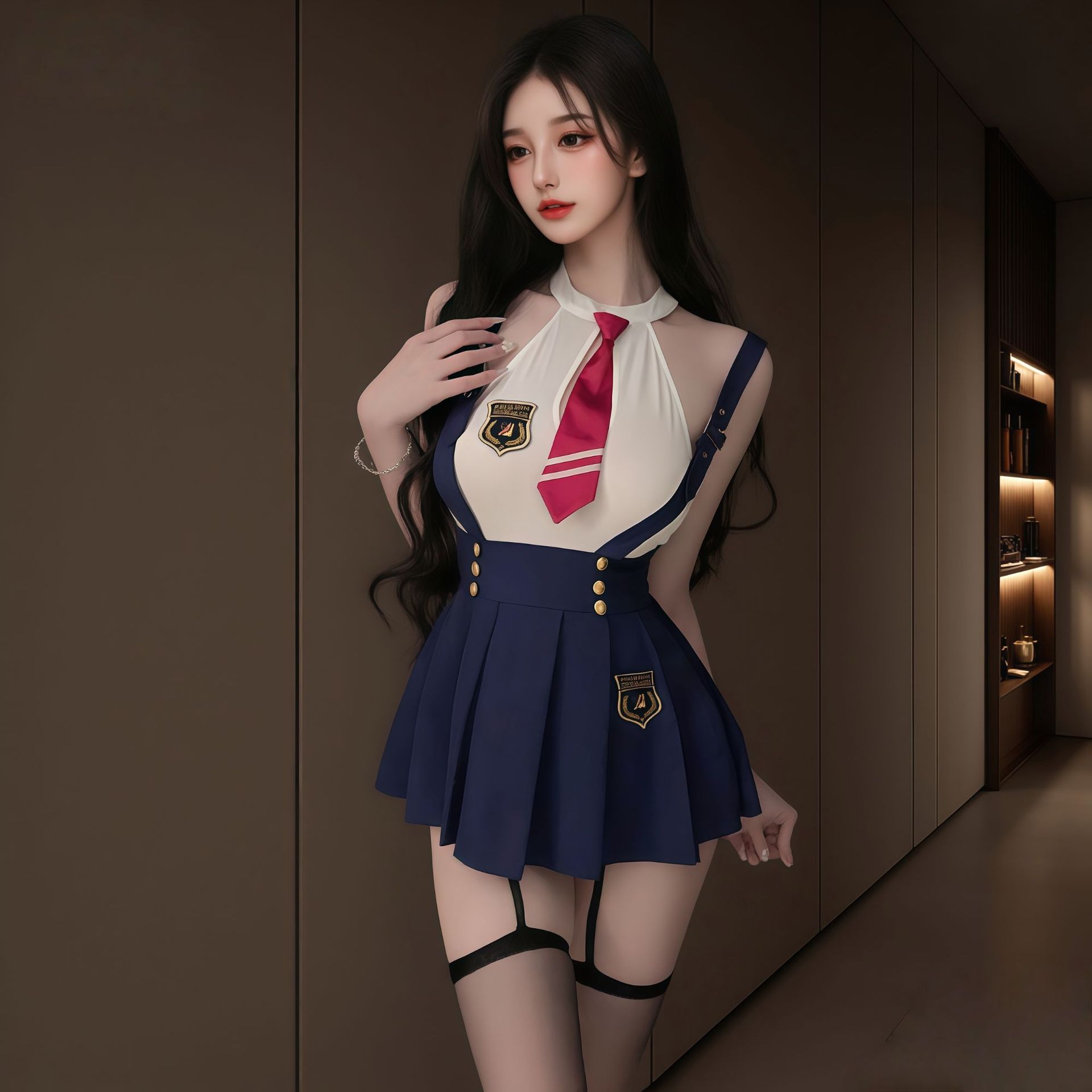 Little Peach Sexy Intimates Student Uniform College Jk Campus Temptation Passion Short Skirt No Need to Take Off Bed Suit Skirt