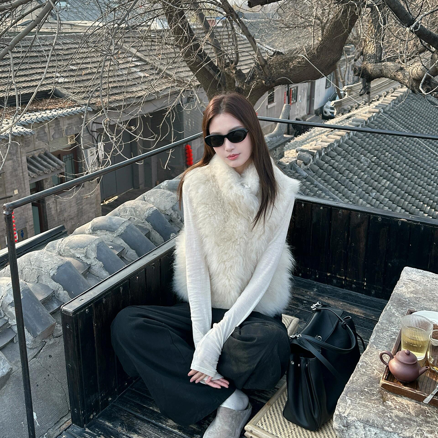 Winter Faux Fox Fur Cashmere Short Vest with a High-End Feel, Luxurious Fur Warm Vest for Women