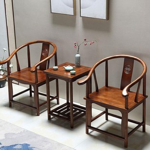 New Chinese Style Coffee Table Table and Chair Three-piece Set Balcony Taishi Chair Hotel Homestay Ring Chair Tea Master Solid Wood Chair