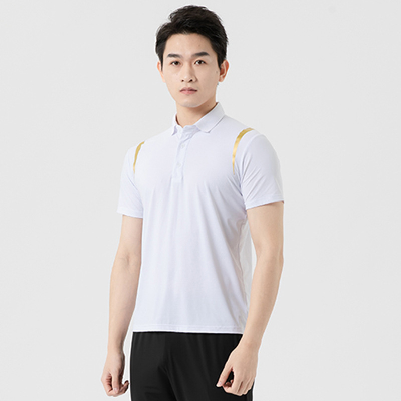 Camiseta de solapa de alta gama con costuras para hombre, ropa de polo, deportes de seda de hielo de golf, camisa de polo de manga corta de secado rápido, personalizada