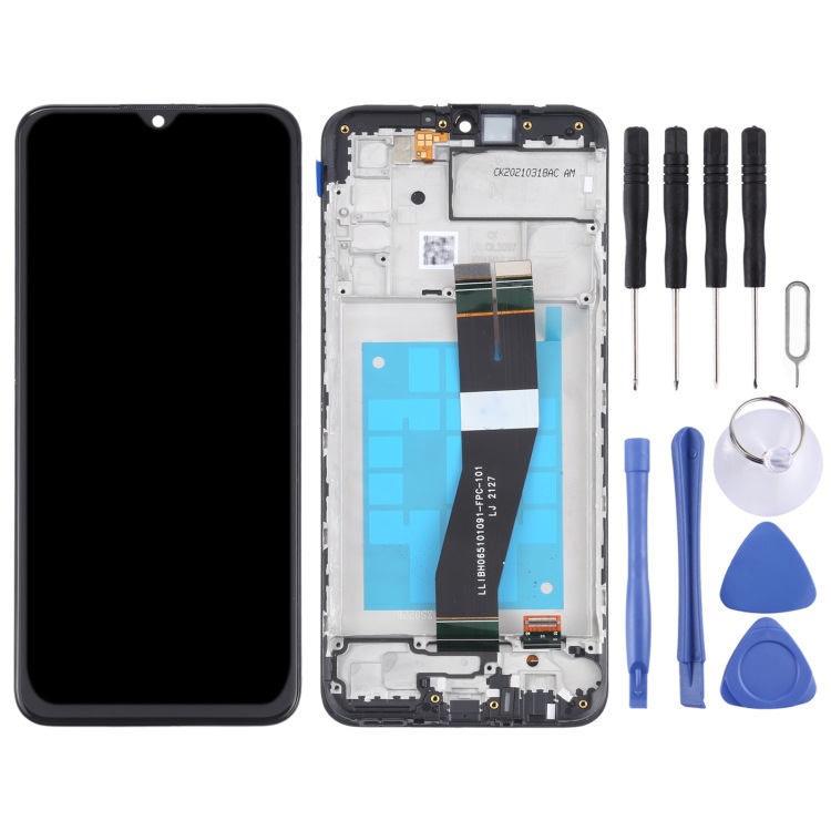 Para Samsung para Galaxy M02s (versión NL) LCD táctil con marco