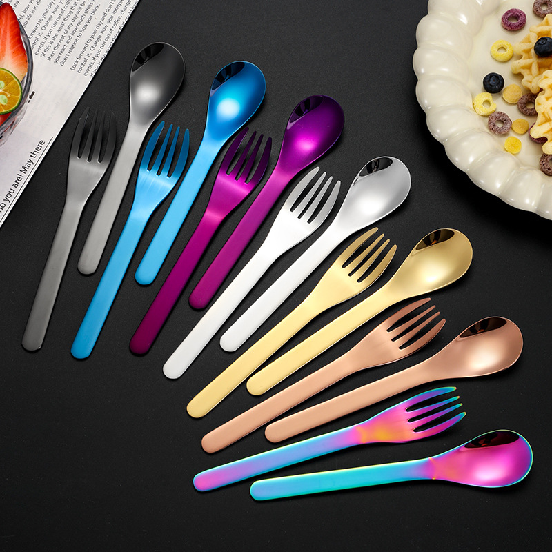 304 cucharas de acero inoxidable cucharas de café doradas cucharas de postre cucharas de horquilla creativas cucharas de miel cucharas