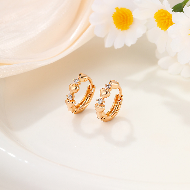 Xuping retro círculo geométrico ruso pequeño retrógrado amor aretes transfronterizos joyas de orejas mujeres