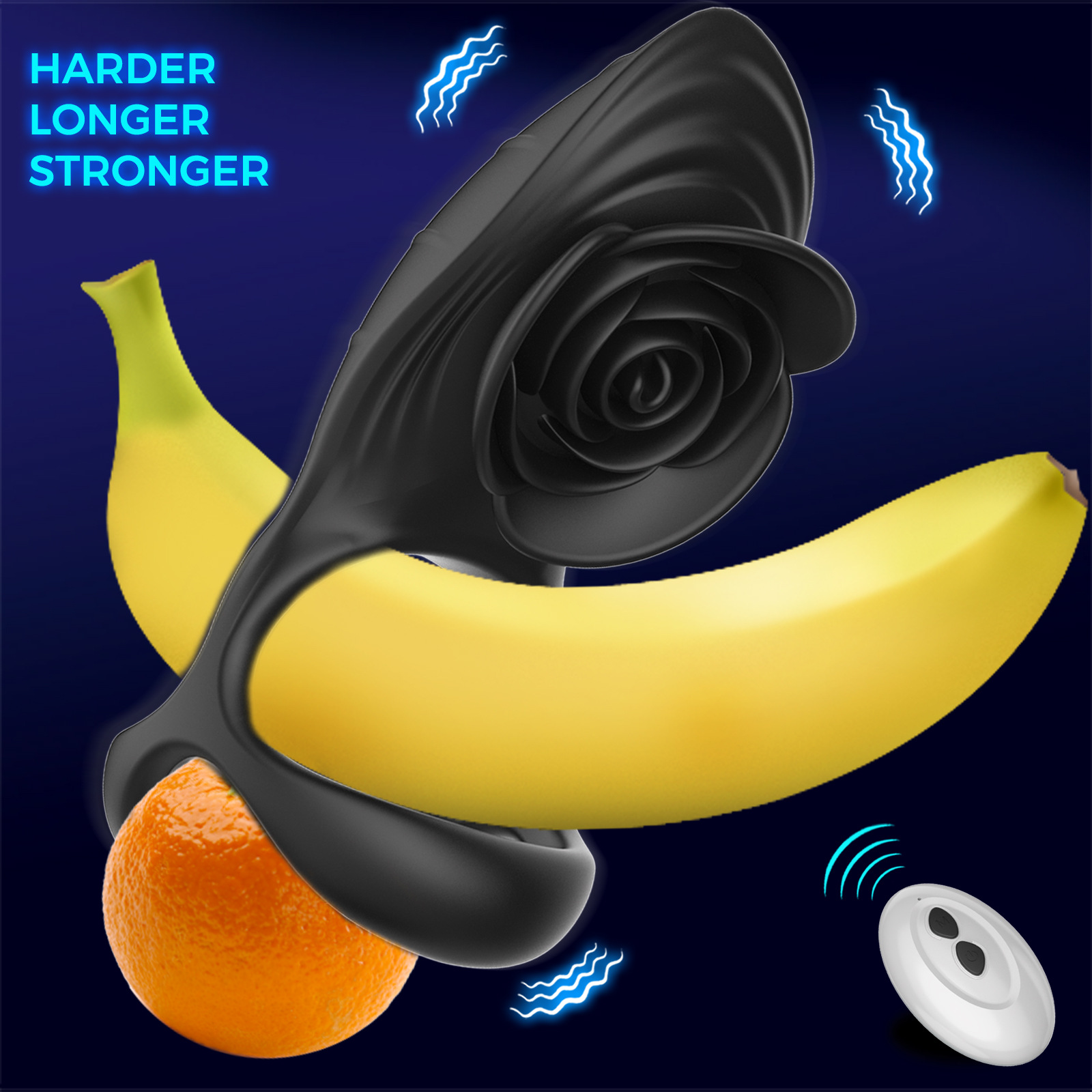 Anello di bloccaggio Hot Rose con telecomando wireless per adulti, per flirtare e ritardare_voghion.com