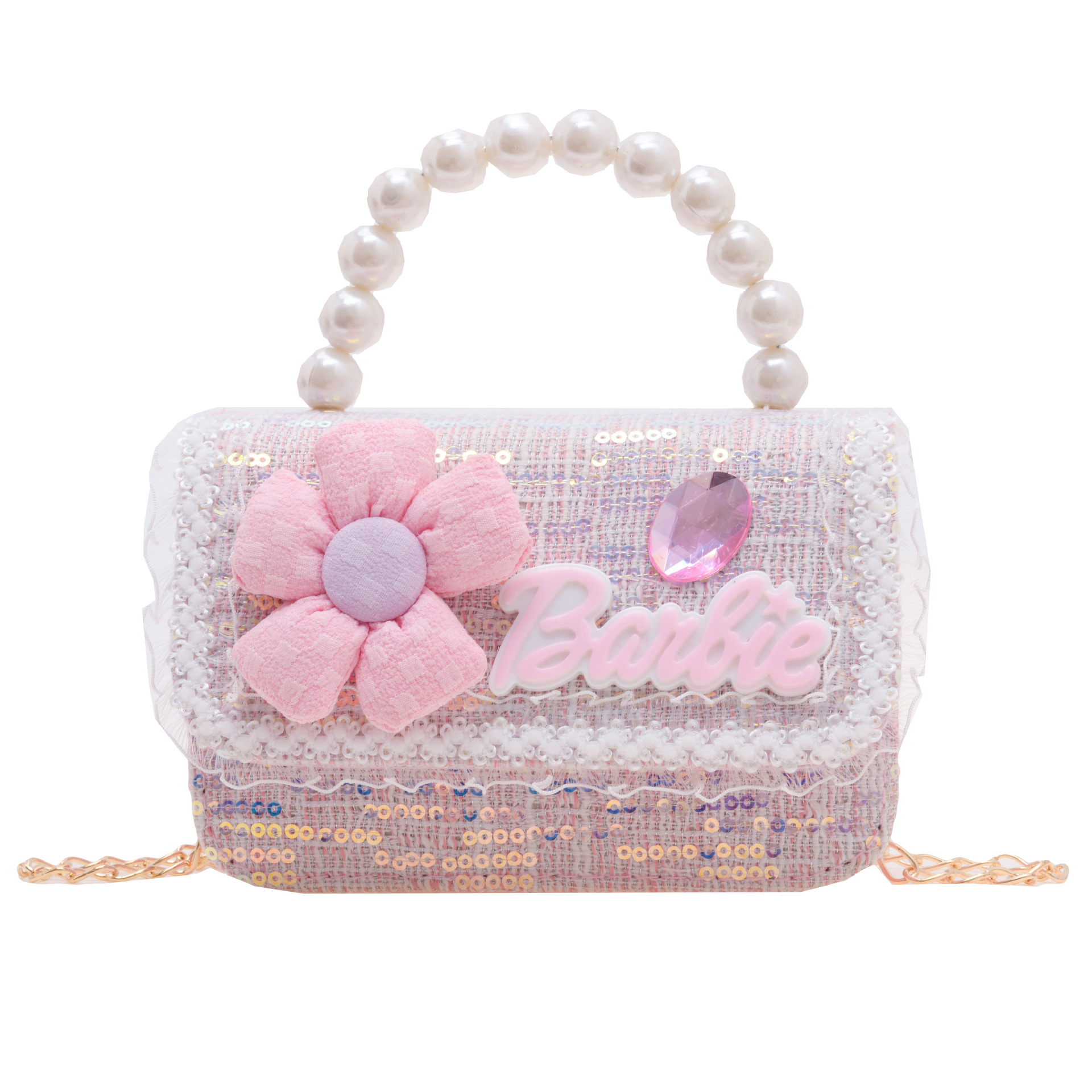 Bolso de los nuevos niños al por mayor bolso de princesa Linda pequeña flor arco accesorios bolsa versátil bolsa de mensajero de las muchachas