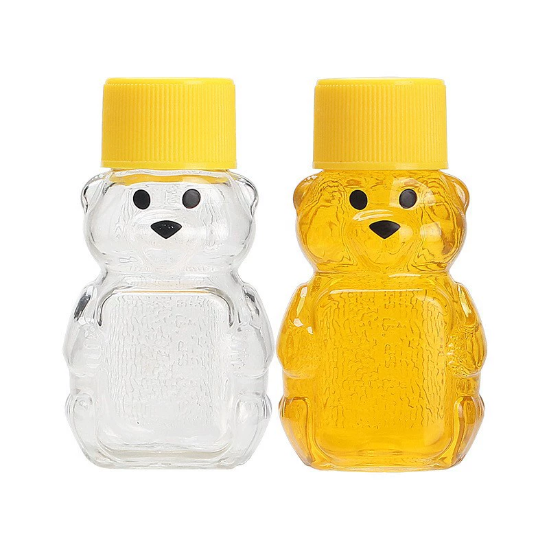 60ml медведь медведь бутылка пет пластиковая бутылка творческого сока мультфильм мини одноразовая бутылка для напитков