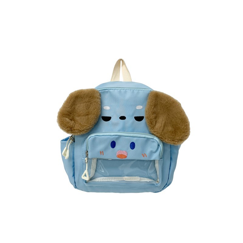 Jardín de infantes bebé mochila pequeña caricatura lindo cachorro mochila para niños y niñas nueva ventana transparente mochila para niños