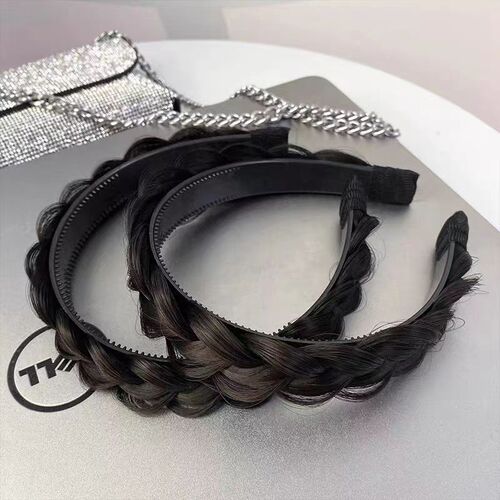 Braided wig headband, one-piece handmade fishbone braided headband, Internet celebrity new braided hairpin for women