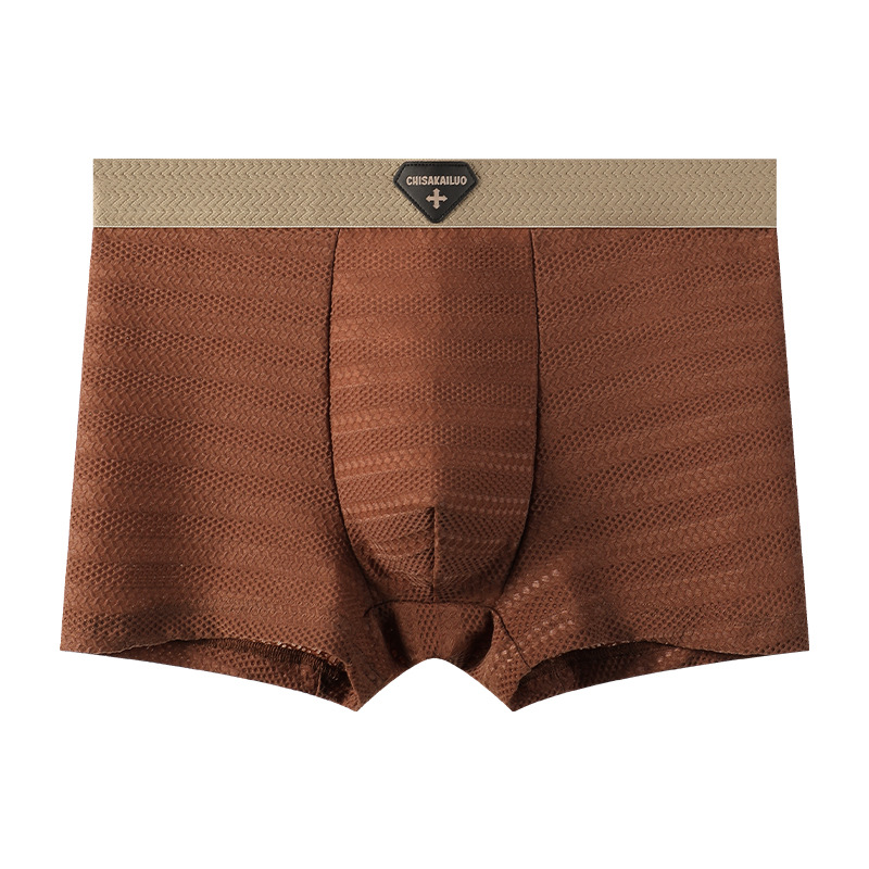 Ropa interior de seda de hielo para hombres, transpirable de gran tamaño, tendencia, jóvenes japoneses, antibacterianos, entrepierna, calzoncillos, bóxer para estudiantes, hombres