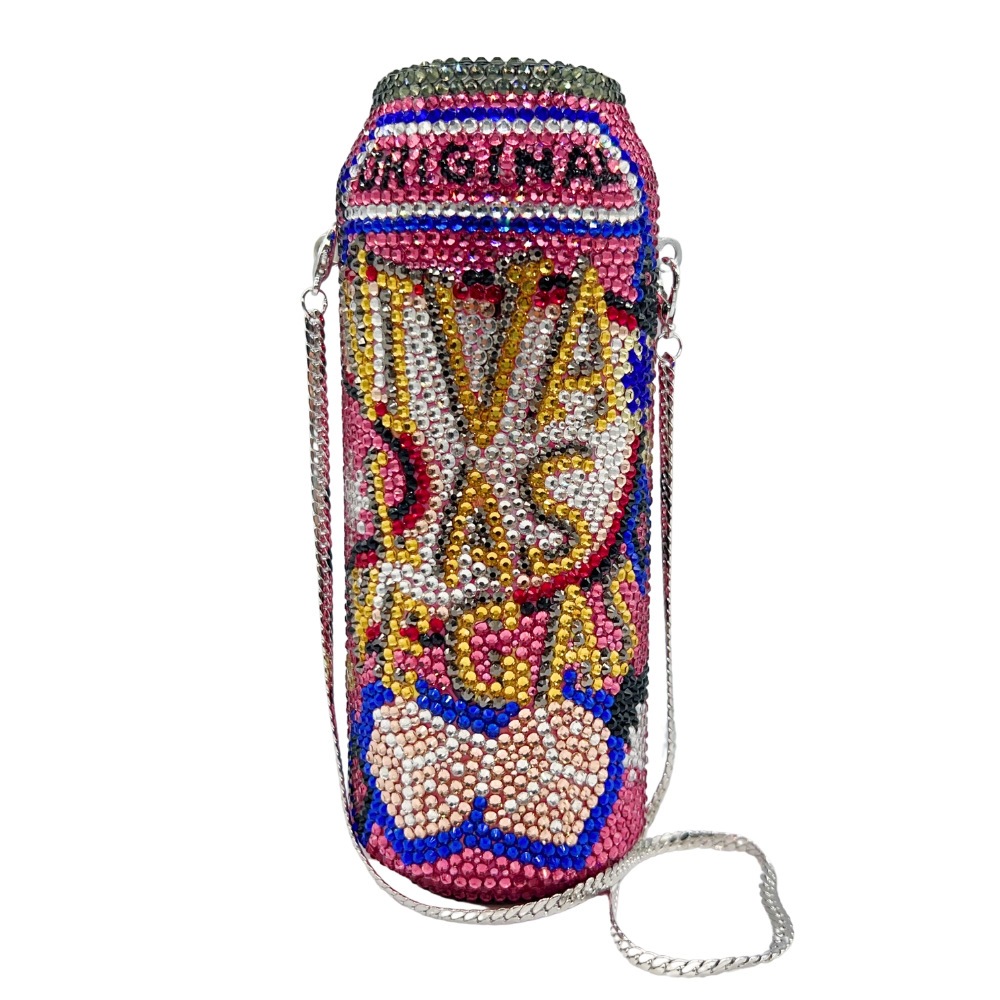 Pop-top cristal clutch nuevo paquete de cena de diamante de goma fácil de tirar, bolso de mano de diamante de mujer
