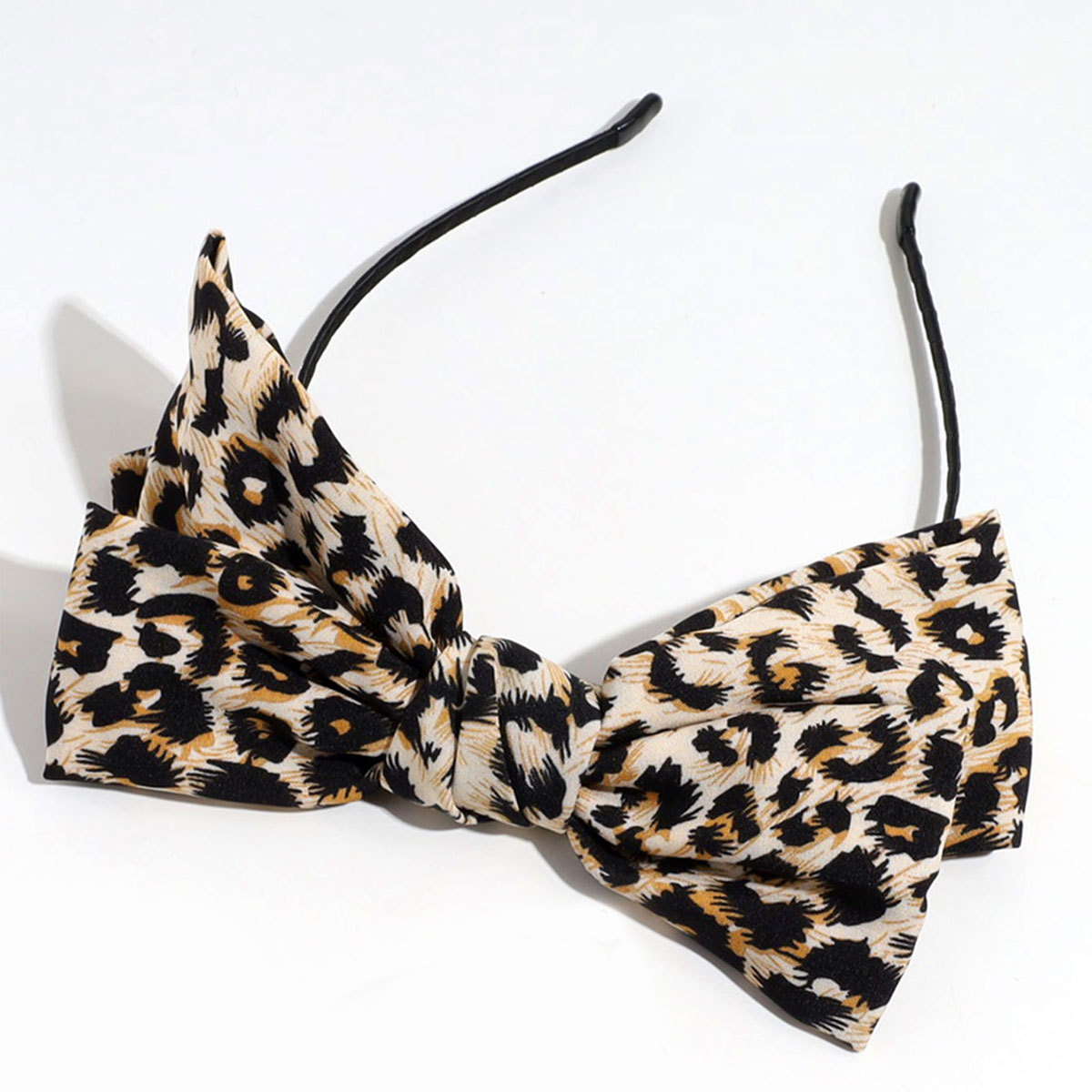 Estilo de moda europeo y americano personalidad nicho de diseño arco leopardo aro de pelo clip de resorte retrógrado anillo para el pelo accesorios para el pelo