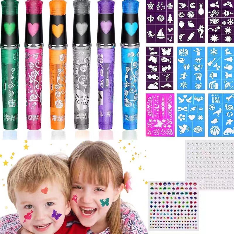 Cross-border children's temporary tattoo pen body painting pen tattoo stickers suit festival primary school stationery supplies wholesale
