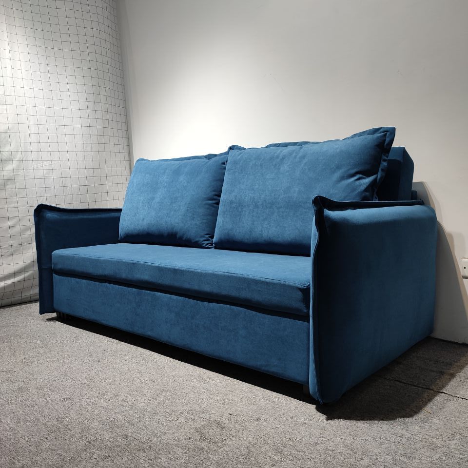 Sofá cama multifuncional de doble propósito, moderno y simple tecnología azul mar profundo, sofá de sala de estar, apartamento
