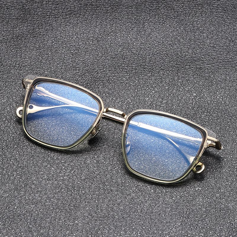 ARLT-6867のデザイナーの新型ファッションの純チタンと板材の簡単な四角の枠は快適な通勤の百合鏡をつけます。