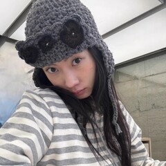 韩国ins博主同款立体花朵手工针织帽女秋冬保暖护耳帽百搭毛线帽