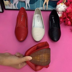 Soft leather single shoe for women, spring and autumn new style flat mother's shoes for middle-aged and elderly ladies