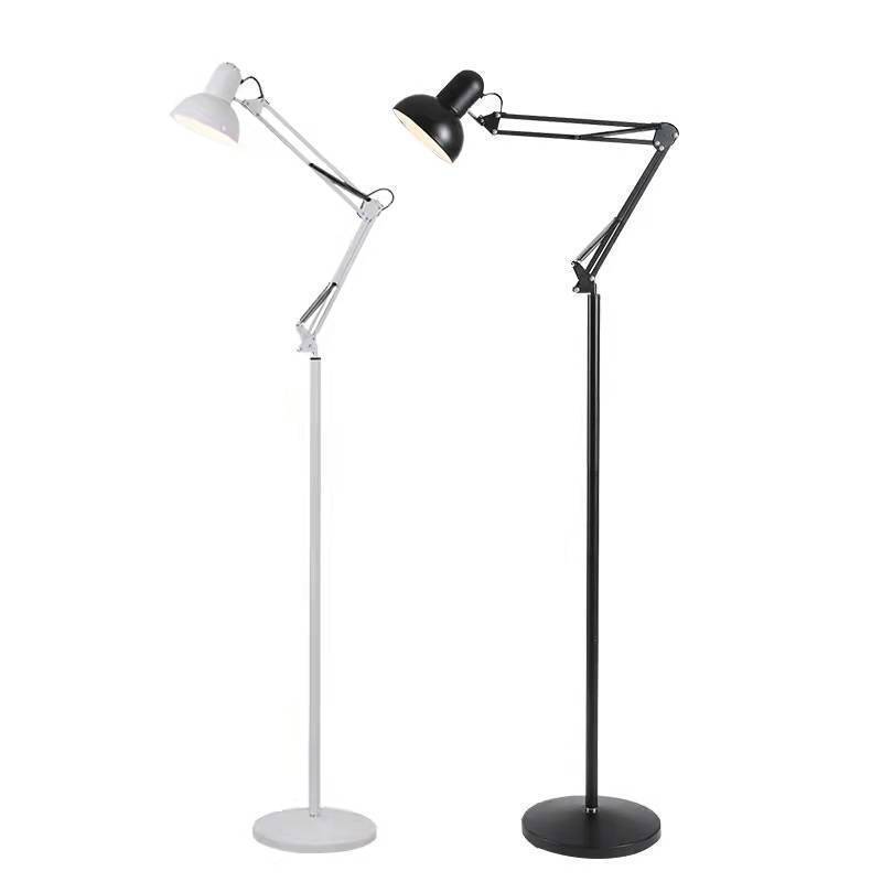 Super Bright Work Lamp, Eye Protection Floor Lamp, Retro Vertical Light Luxury Living Room Bedroom Long Arm Folding Lamp Stand Plug-In