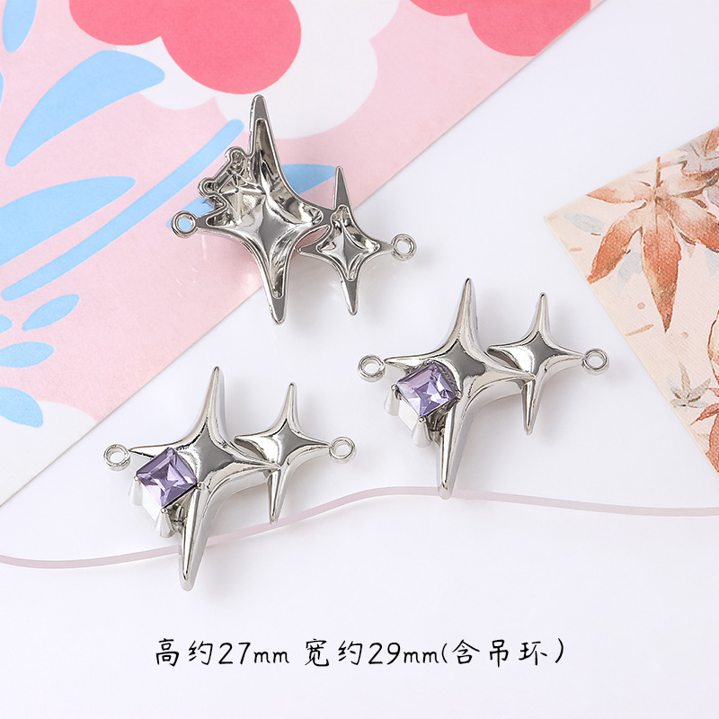 甘いクールなギャルの十字の星の双穴の合金のペンダントdiyの手作りのアクセサリのブレスレットのネックレスの部品の材料のペンダント|undefined