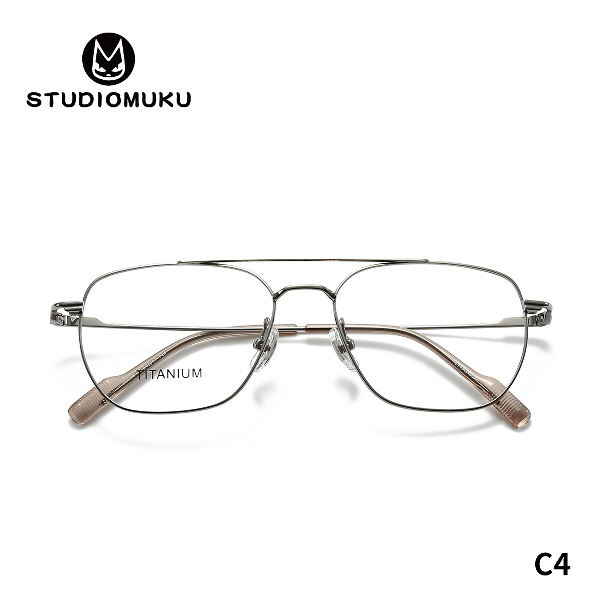 STUDIOMUKU gafas de madera cool aire abierto cuadrado marco de gafas de doble haz cómodos marco de gafas de negocios ultraligero