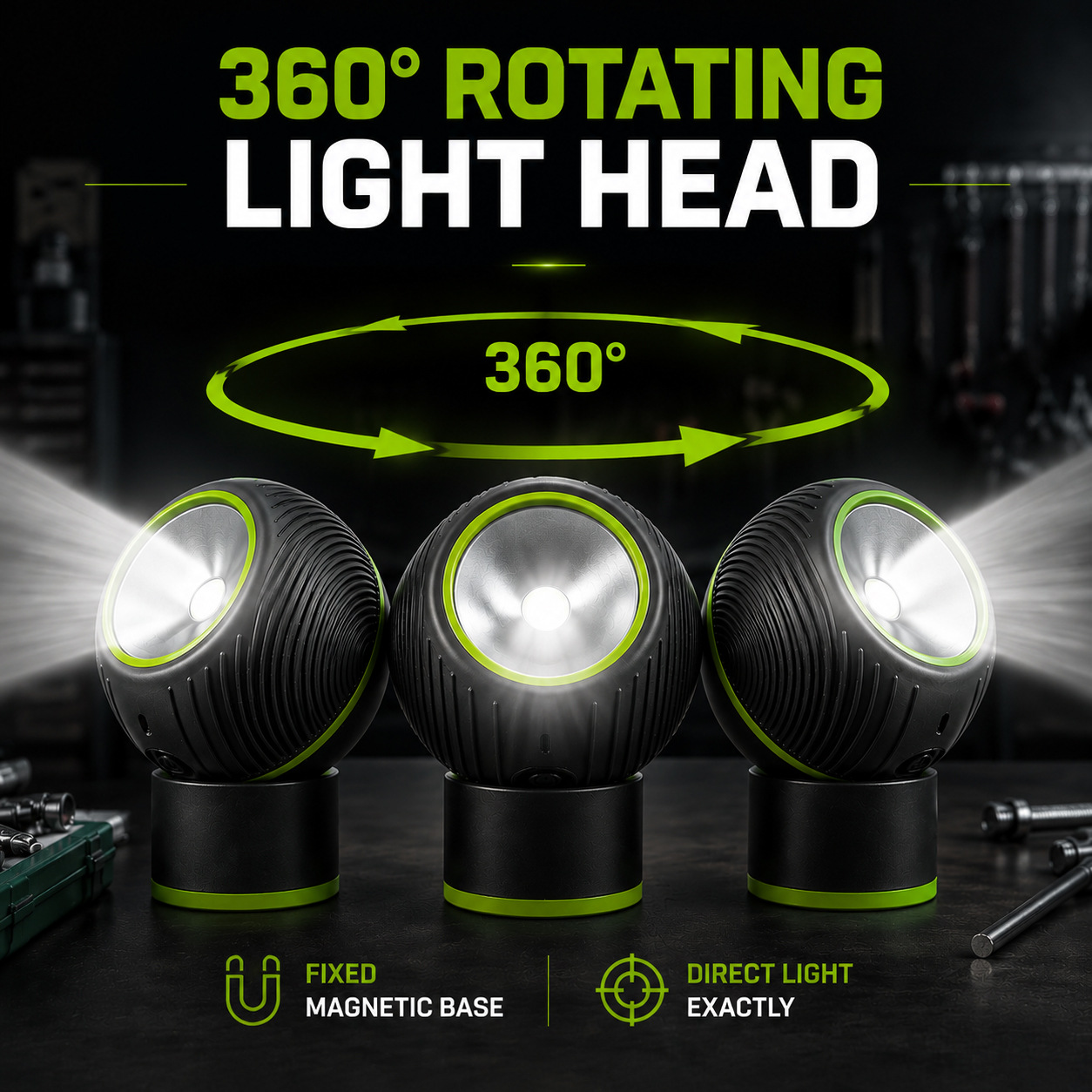 In-Stock Cross-Border 26 New Products Golf Work Light Rechargeable Maintenance Inspection Light Strong Illumination Light Strong Magnetic Auto Repair Light