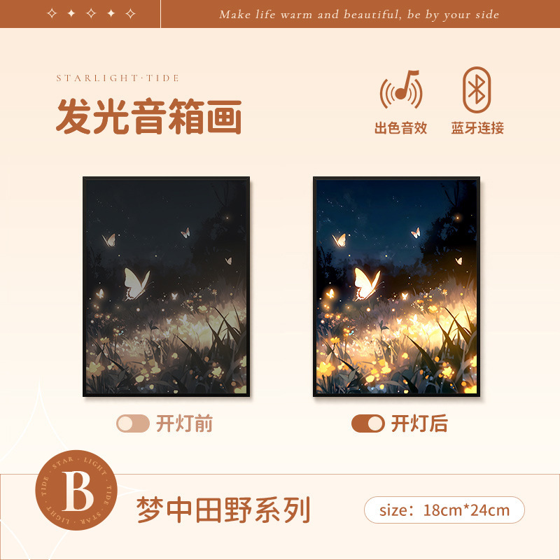 梵芸照明音響画総集家庭装飾品プレゼントデスクトップ装飾品bluetoothリチウム電池音響画|undefined