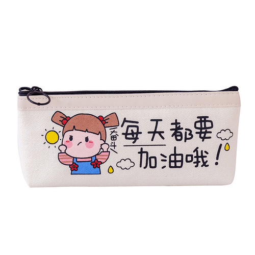 Creative academic pencil case ins style simple student stationery box large capacity pencil case canvas pencil case factory direct sale
