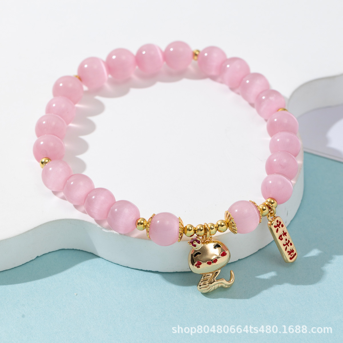 Brazalete natural de piedra de ojo de gato, este año de la vida, lindos colgantes de serpiente, brazalete de joyas de alta calidad, gran fortuna de Italia, Nafu