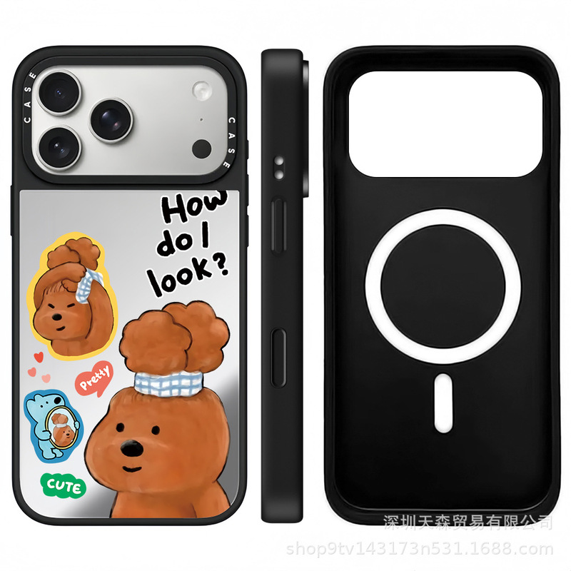 CASET联名情侣小狗适用苹果iPhone17ProMax手机壳16pro潮牌15镜面|undefined