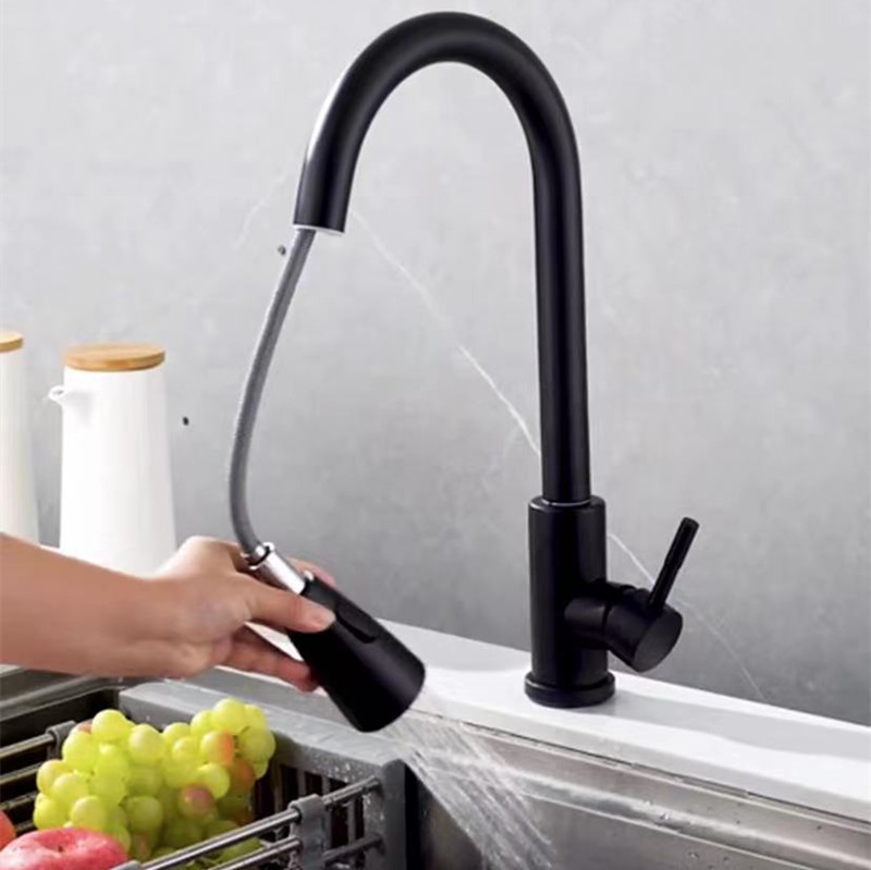 Stainless Steel Painted Kitchen Pull-Out Hot and Cold Faucet for Sink, Rotating Telescopic Sink Faucet for Dishwashing, Stove Faucet Stainless Steel Painted Kitchen Pull-Out Hot and Cold Faucet for Sink, Rotating Telescopic Sink Faucet for Dishwashing, Stove Faucet