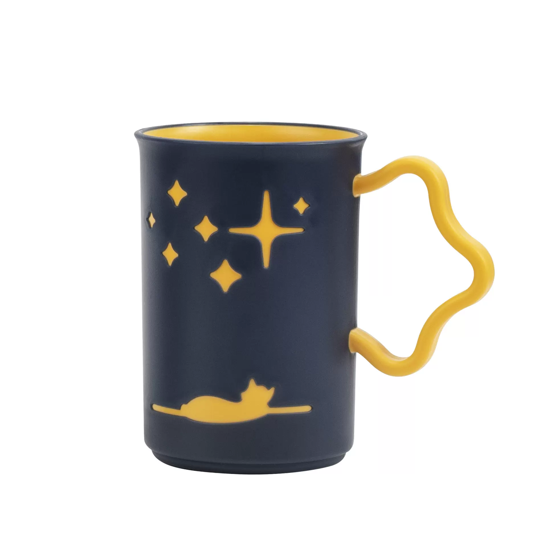 创意时尚水杯星月情侣杯洗漱杯塑料杯加厚耐摔带手柄水杯