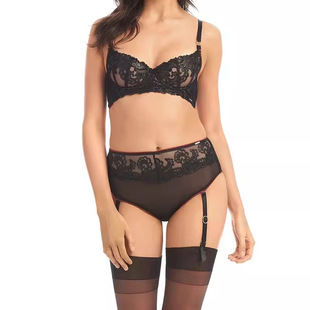 British Light Luxury Crystal Cup Ultra-thin Large Chest Small Sexy Comfortable Transparent Mesh Underwear Temptation Bra for Women