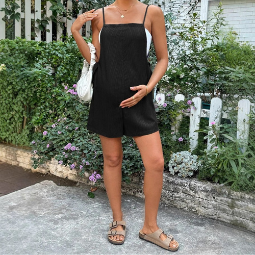 2025 Summer European and American-Style Thin, Loose-Fit Maternity Cropped Pants with Adjustable Waist and Strap Design