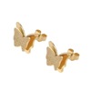 Fashionable trend matte golden earrings, Korean style, simple and elegant design, pink gold