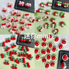漫画弓小さなチェリークリーム接着剤 diy 携帯電話ケース素材手作りヘアアクセサリー樹脂アクセサリー
