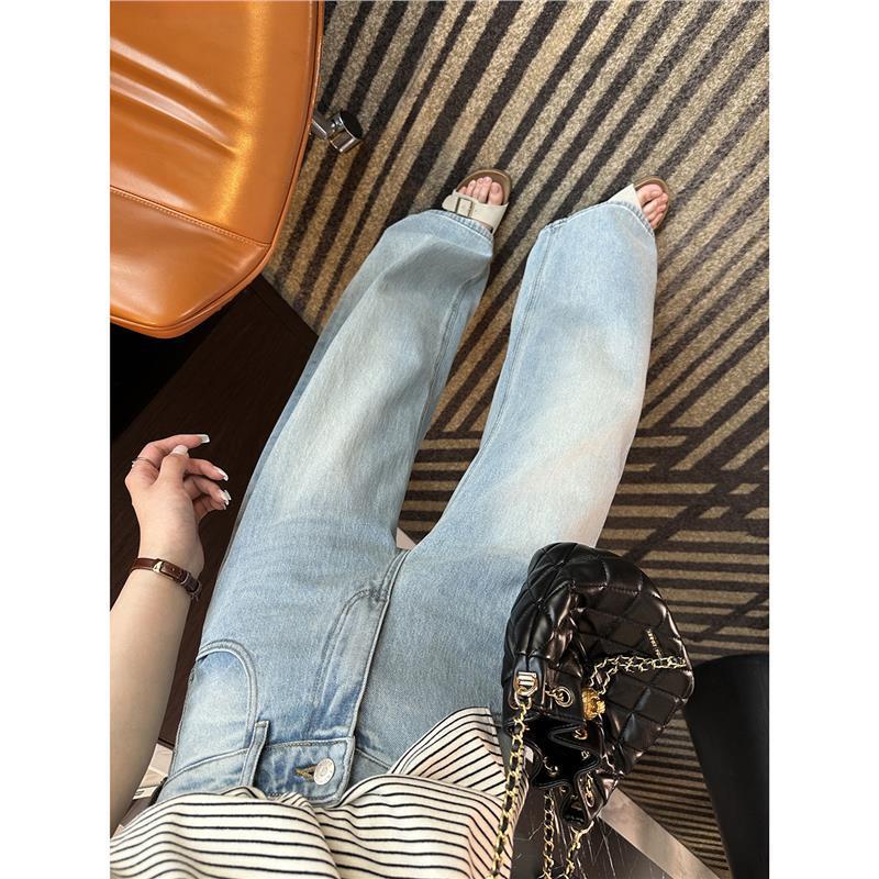 The Ultimate for Those with Thicker Legs!~2026 New Model Women's Light Blue High-Waisted Loose-Fitting Wide-Leg Jeans