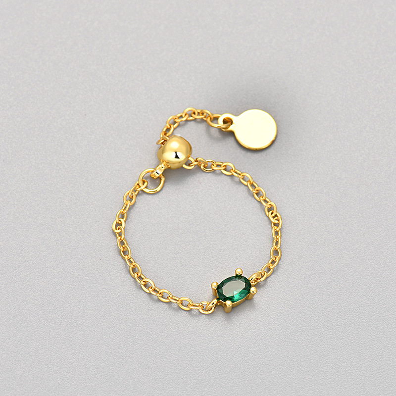 체인 링 그린 다이아몬드 타원형