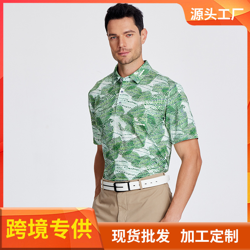 European and American Men's Polo Shirts, Short-Sleeved Tops, Floral Shirts, High-End Summer Work Clothes, Quick-Drying Polo Shirts, Amazon