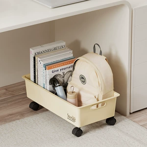 Portable PP Book Box with Wheels - Perfect for Book Storage and Organization