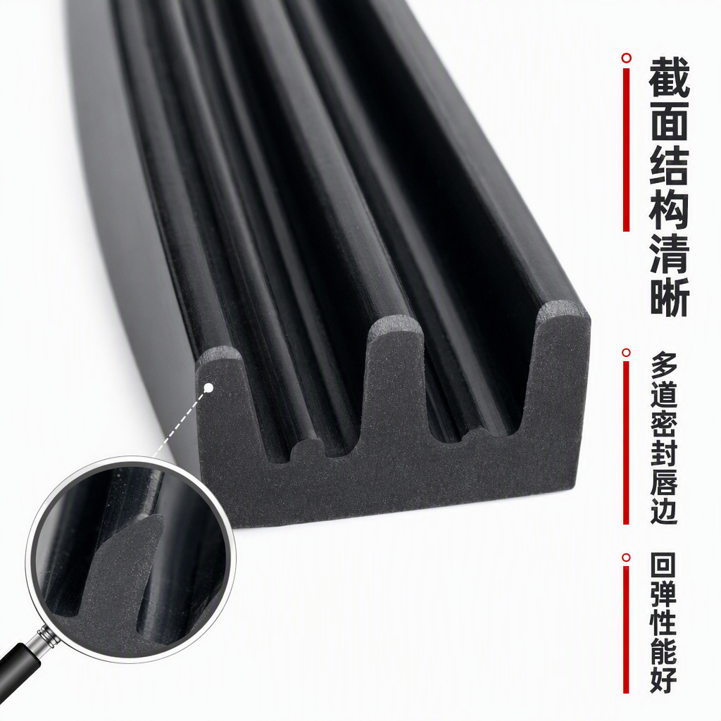 Manufacturer Customized Car Window U-Shaped Glass Sliding Track Mud Groove Flocking Sealing Strip with High Temperature Resistance