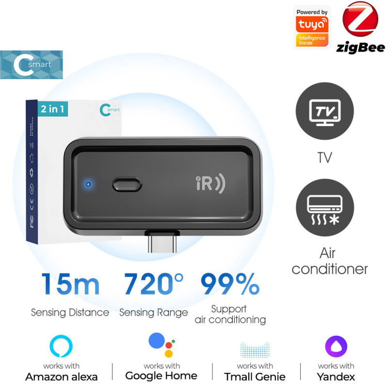 Tuya zigbee スマートホーム赤外線リモコンエアコンテレビアプリ音声タイミング IR スマートリモコン|undefined