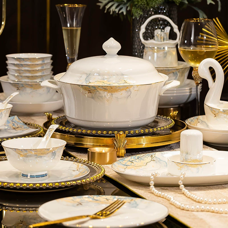 Set, chopsticks, ceramic tableware, light luxury style, Birthday gift