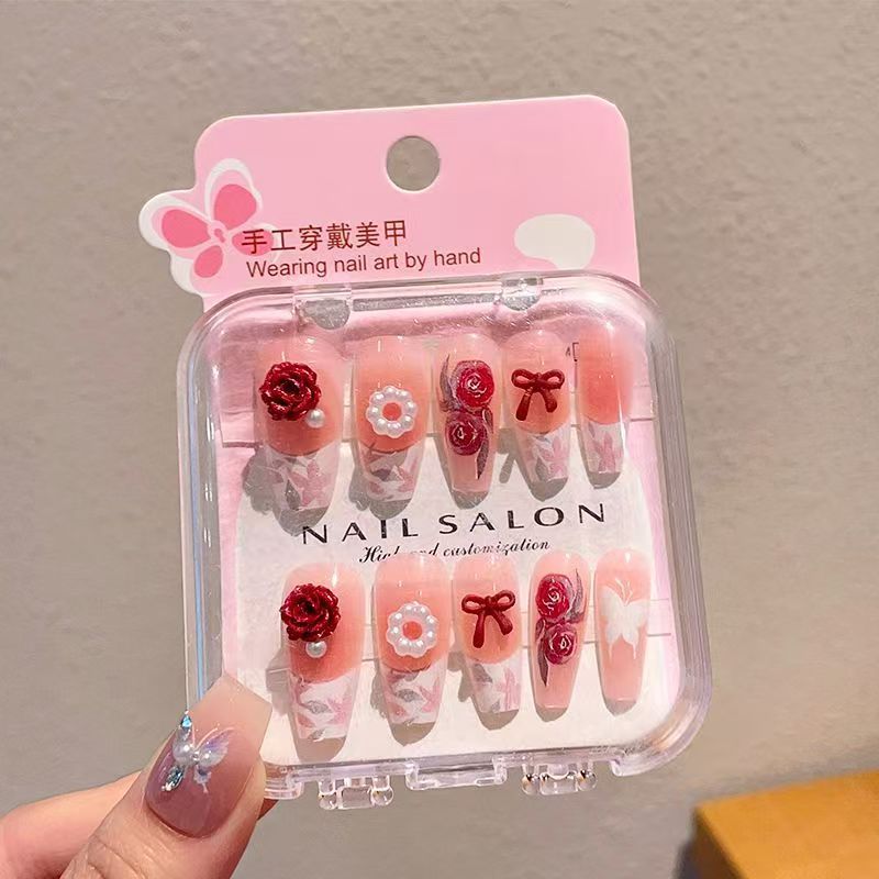 Caja de exhibición marco de fotos más taladro manicure suministro fuente de uñas DIY francés color delgado manicure falso salón al por mayor